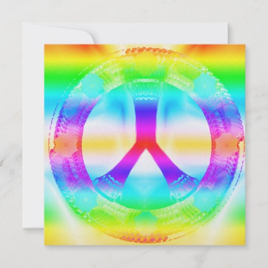 Hippie Peace-Out-uitnodigingen Kaart (Voorkant)