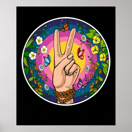 Hippie Peace Poster (Voorkant)