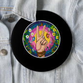 Hippie Peace Ronde Button 6,0 Cm (In situ)