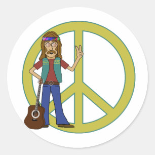Hippie Peace Ronde Sticker