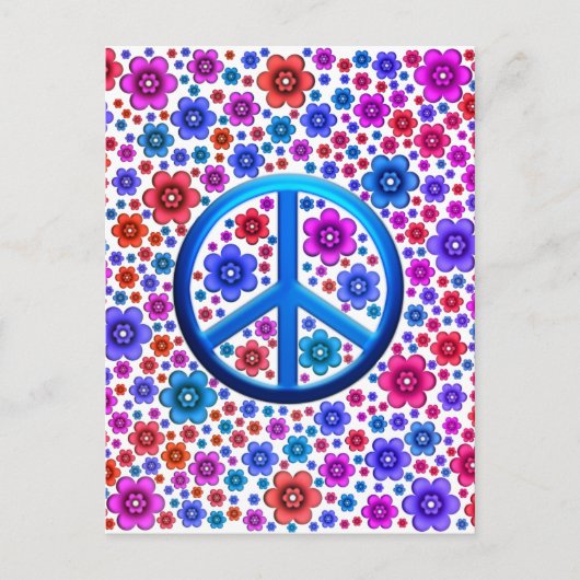 Hippie Peace Sign Briefkaart (Voorkant)
