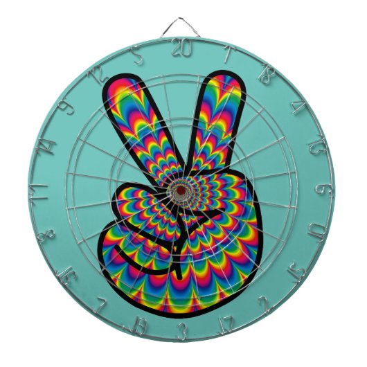 HIPPIE PEACE SIGN DART BOARD DARTBORD (Voorkant)