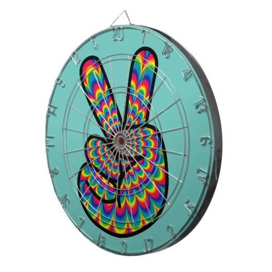 HIPPIE PEACE SIGN DART BOARD DARTBORD (Voorkant Rechts)