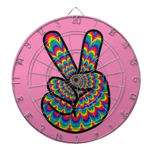 HIPPIE PEACE SIGN DART BOARD DARTBORD (Voorkant)