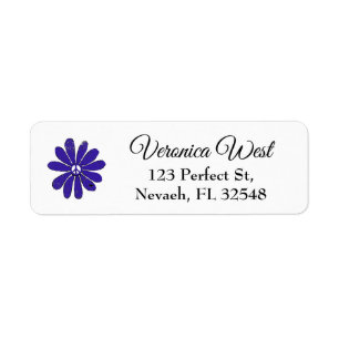 HIppie Peace Sign Flower Paars Distsed look Etiket