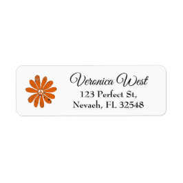 Hippie Peace Sign Flower Sinaasappel Distressed Lo Etiket