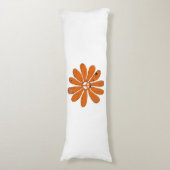 Hippie Peace Sign Flower Sinaasappel Distressed Lo Lichaamskussen (Voorkant Verticaal)