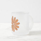 Hippie Peace Sign Flower Sinaasappel Distressed Lo Matglas Koffiemok (Voorkant rechts)