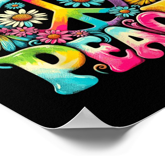 Hippie Peace Sign Love Tie Dye Hippie Poster (Hoek)