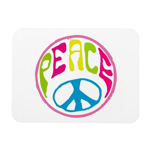 Hippie Peace Sign Magneet (Horizontaal)