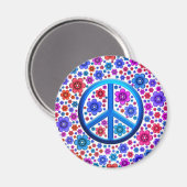 Hippie Peace Sign Magneet (Voorkant / Achterkant)