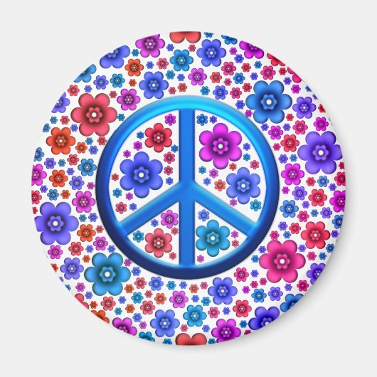 Hippie Peace Sign Magneet (Voorkant)