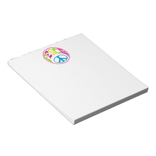 Hippie Peace Sign Notitieblok (Schuin)