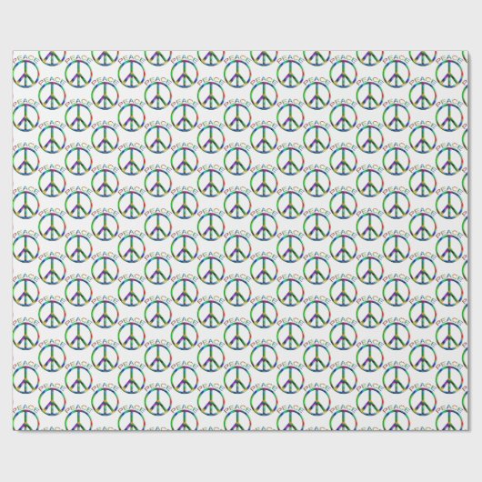 Hippie Peace Sign Rainbow Cadeaupapier (Vlak)