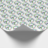 Hippie Peace Sign Rainbow Cadeaupapier (Hoek)