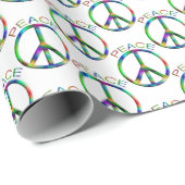 Hippie Peace Sign Rainbow Cadeaupapier (Rol Hoek)