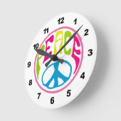 Hippie Peace Sign Ronde Klok (Hoek)