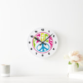 Hippie Peace Sign Ronde Klok (Huis)
