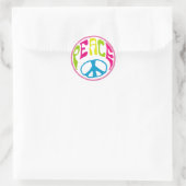 Hippie Peace Sign Ronde Sticker (Tas)