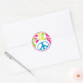 Hippie Peace Sign Ronde Sticker (Envelop)