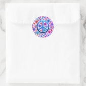 Hippie Peace Sign Ronde Sticker (Tas)