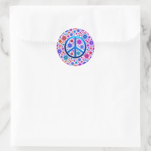 Hippie Peace Sign Ronde Sticker (Tas)
