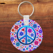 Hippie Peace Sign Sleutelhanger (Voorkant)