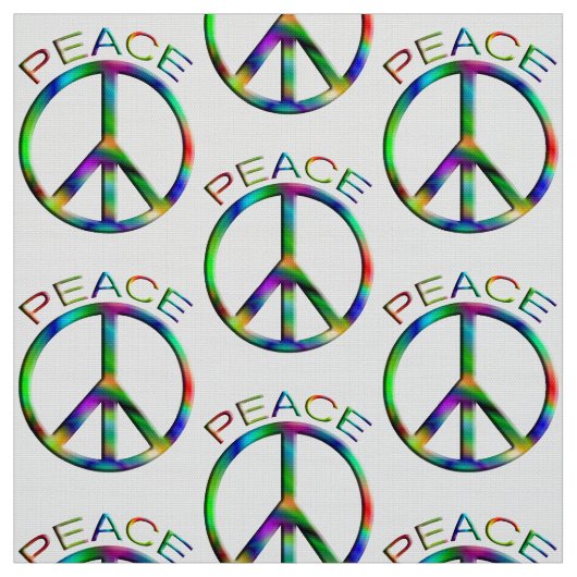 Hippie Peace Sign Stropdas-Dye Stof (Swatch)
