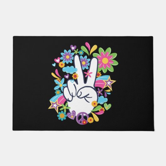 Hippie Peace Signs Deurmat (Voorkant)