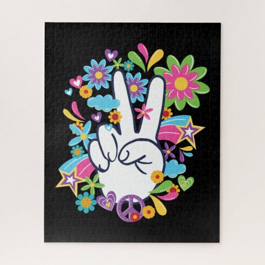 Hippie Peace Signs Legpuzzel (Verticaal)