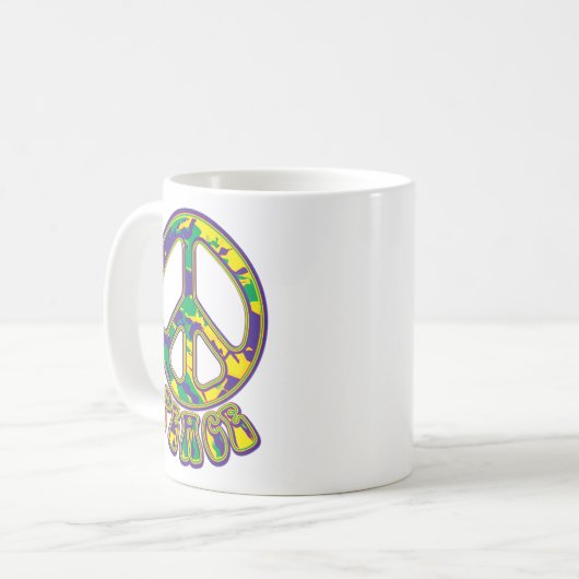 Hippie Peace Symbol Koffiemok (Voorkant links)