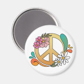 Hippie Peace Symbol Magneet (Voorkant / Achterkant)
