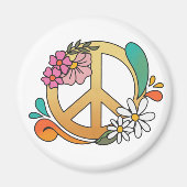 Hippie Peace Symbol Magneet (Voorkant)