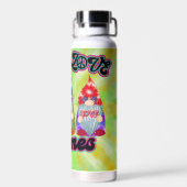 Hippie Peace Tie Dye Gnomes Love Tumbler Bottle Waterfles (Achterkant)