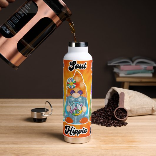 Hippie Peace Tie Dye Gnomes Tumbler Bottle Waterfles (Koffie)