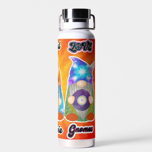 Hippie Peace Tie Dye Gnomes Tumbler Bottle Waterfles (Achterkant)