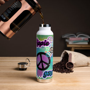 Hippie Peace Tie Dye Groovy Tumbler Bottle Waterfles