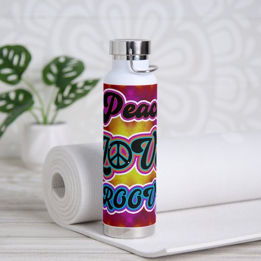 Hippie Peace Tie Dye Groovy Tumbler Bottle Waterfles (Yoga)
