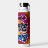 Hippie Peace Tie Dye Groovy Tumbler Bottle Waterfles (Achterkant)