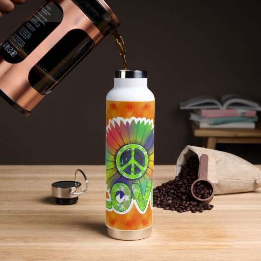Hippie Peace Tie Dye Love Tumbler Bottle Waterfles (Koffie)