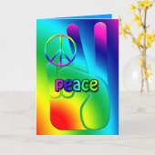 Hippie Peace Wenskaart Kaart (Gele Bloem)