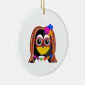 Hippie Penguin Keramisch Ornament (Rechts)