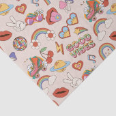 Hippie-pictogrampatroon Tissuepapier (Detail)