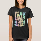 Hippie PLAY LEARN BE KIND REPEAT Retro Stop Bullyi T-shirt (Voorkant)