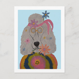 Hippie Poodle Bloemenkind  Uitnodiging Briefkaart