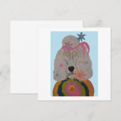Hippie Poodle Flower Child  Kaart (Voorkant / Achterkant)