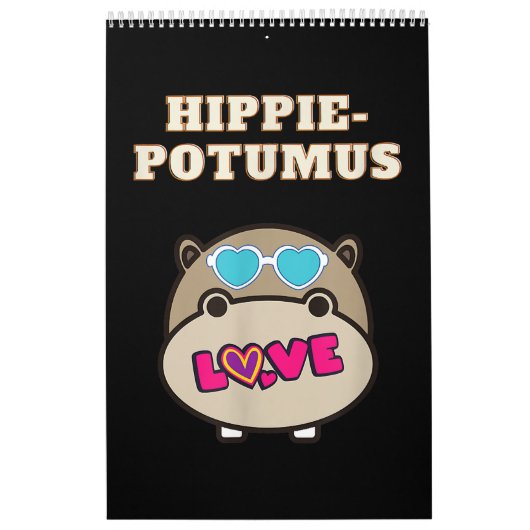 Hippie Potumus Baby Hippopotamus Lover Kalender (Hoes)