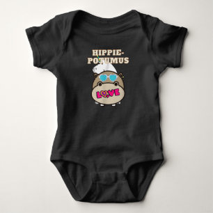 Hippie Potumus Baby Hippopotamus Lover Romper