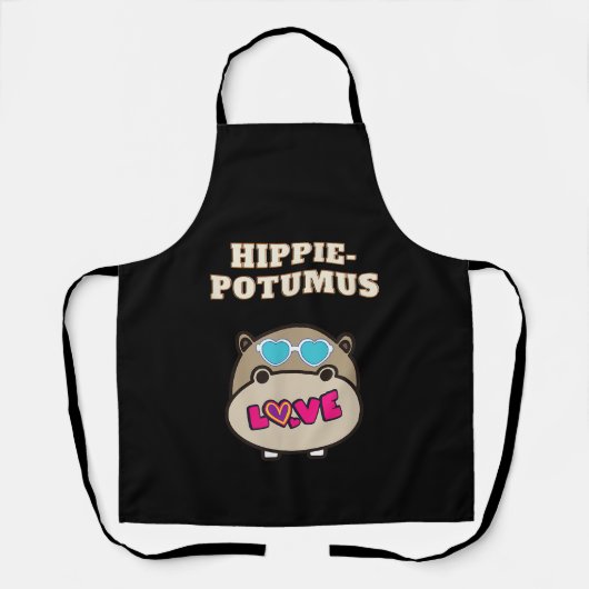 Hippie Potumus Baby Hippopotamus Lover Schort (Voorkant)