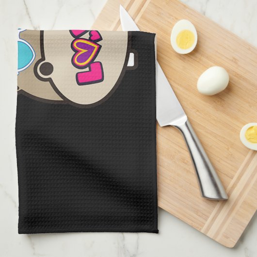 Hippie Potumus Baby Hippopotamus Lover Theedoek (Quarter Fold)